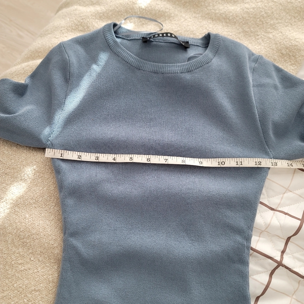 Lioness Blue Military Minds Ruched Mini Dress Size XS Long Sleeve Bodycon - Picture 12 of 17